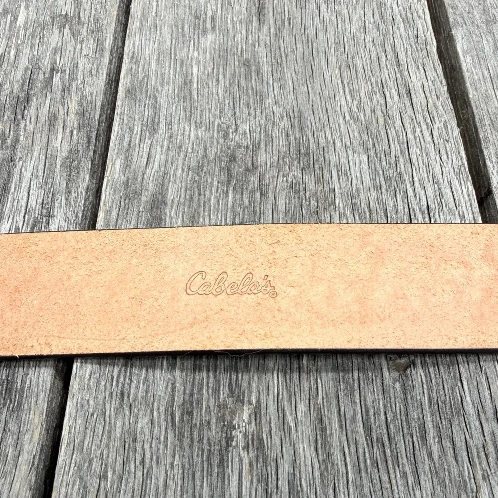 Cabelas Tooled Brown Leather Ranger Belt Men's 42 Western Cowboy 900081F09